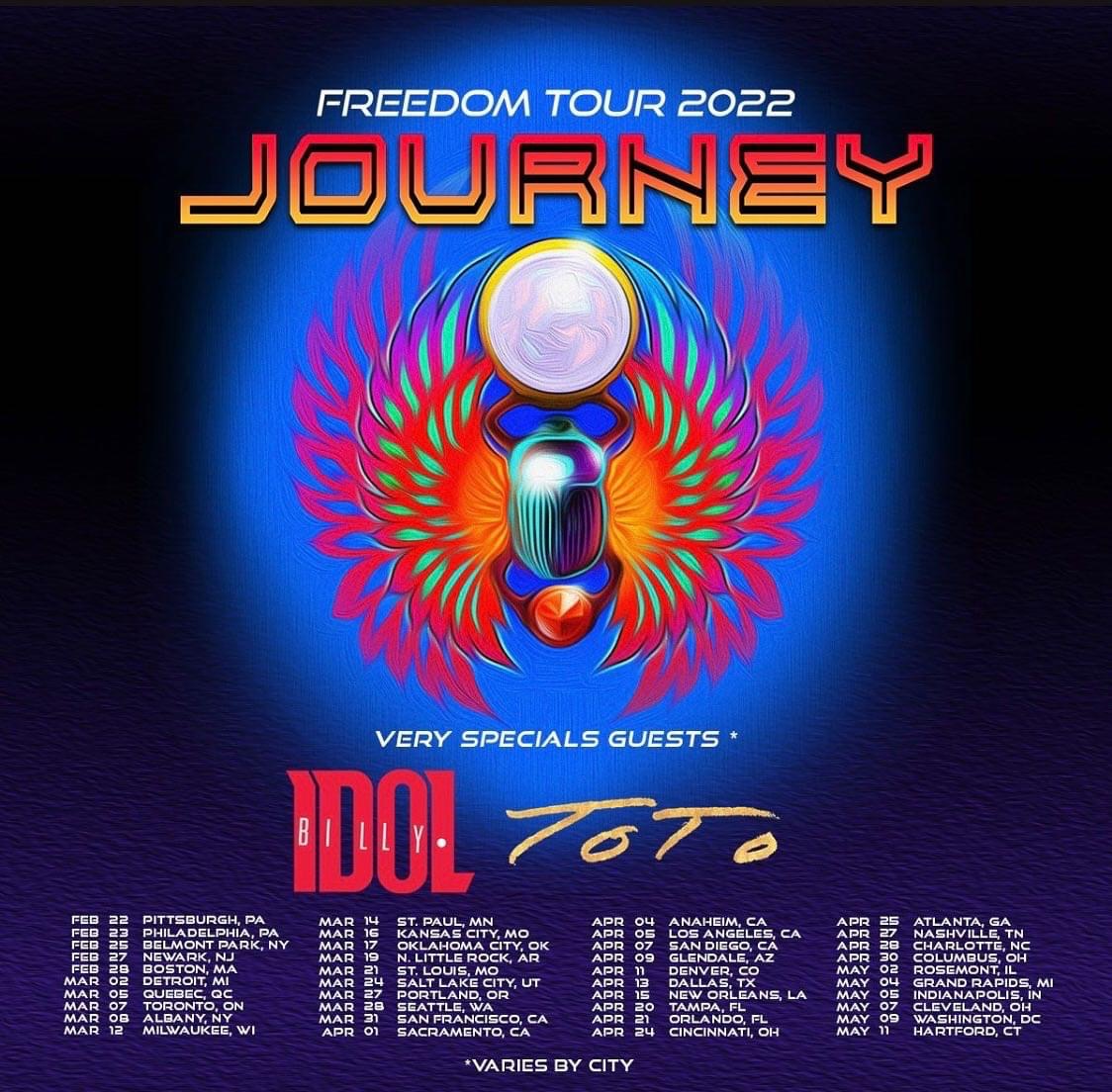 Jounrey announces 2022 Freedom Tour with Billy Idol and Toto