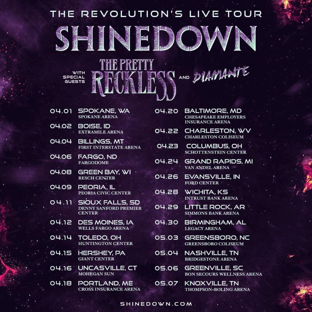 Shinedown announce The Revolution’s Live Tour 2022 Behind The Pic