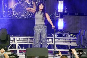 Spiritbox opened for Shinedown and Papa Roach at CCNB Amphitheatre in Simpsonville, SC as part of The Revolutions Live Tour