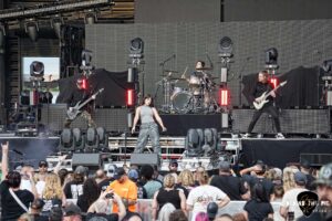 Spiritbox opened for Shinedown and Papa Roach at CCNB Amphitheatre in Simpsonville, SC as part of The Revolutions Live Tour
