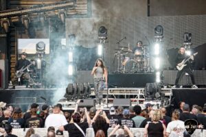 Spiritbox opened for Shinedown and Papa Roach at CCNB Amphitheatre in Simpsonville, SC as part of The Revolutions Live Tour